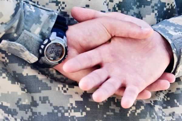 US Military Soldier wearing a Wrist watch